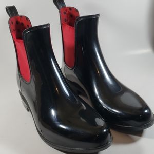 Ralph Lauren Black Rubber Chelsea Rain Boots